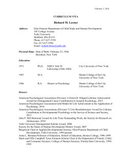 CURRICULUM VITA - Tufts University