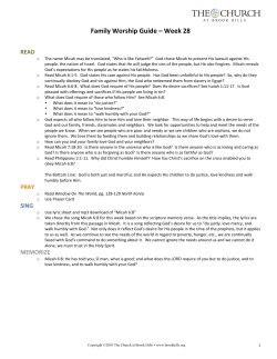 Family Worship Guide &ndash; Week 28