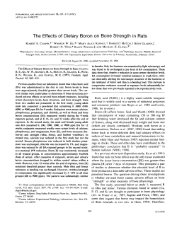 The Effects of Dietary Boron on Bone Strength in