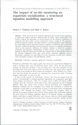 The impact of on-site mentoring on expatriate socialization: a