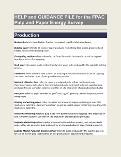 FPAC pulp and paper energy survey