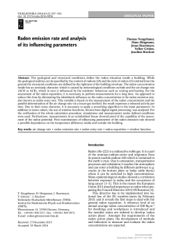 Radon emission rate and analysis of its influencing parameters