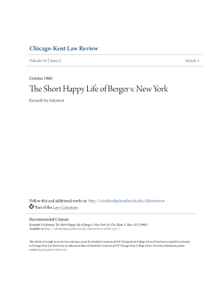 The Short Happy Life of Berger v. New York
