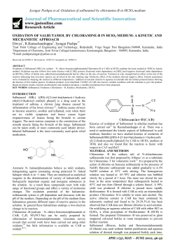 oxidation of salbutamol by chloramine
