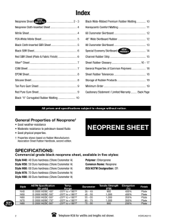 Index NEOPRENE SHEET