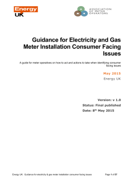 Guidance for Electricity and Gas Meter Installation