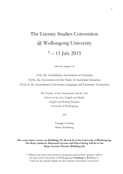 The Literary Studies Convention @ Wollongong University 7