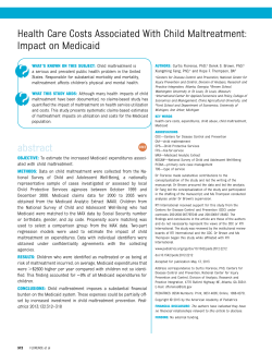 Health Care Costs Associated With Child Maltreatment
