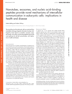 Nanotubes, exosomes, and nucleic acid &ndash; binding peptides provide