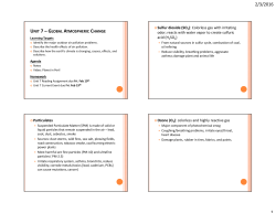 UNIT 7 &ndash;GLOBAL ATMOSPHERIC CHANGE Sulfur dioxide (SO2