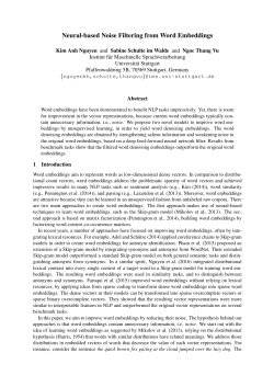 Neural-based Noise Filtering from Word Embeddings
