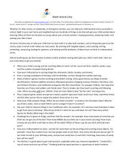 Math Article One - Guthrie Public Schools