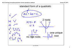 ALG 2 Solving incomplete quadratics inverse operations.notebook