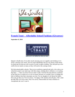 French Toast &ndash; Affordable School Fashions