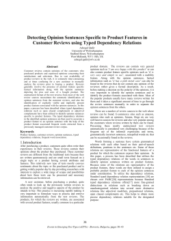Detecting opinion sentences specific to product features in customer