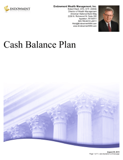 Cash Balance Plan - Endowment Wealth Management