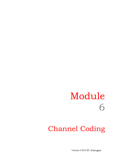 Module #6 : Channel Coding