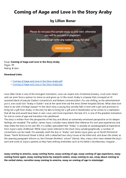 Coming of Aage and Love in the Story Araby