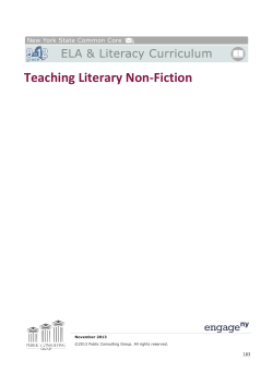 Teaching Literary Non-Fiction