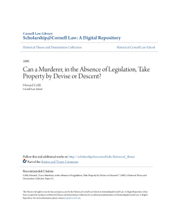 Can a Murderer, in the Absence of Legislation, Take Property by