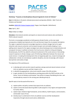 paces - The Arctic Science Summit Week 2017