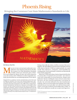 "Phoenix Rising: Bringing the Common Core State Mathematics
