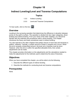 Chapter 18 Indirect Leveling/Level and Traverse Computations