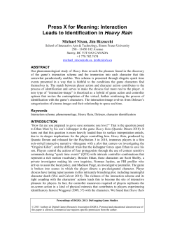 Press X for Meaning: Interaction Leads to Identification in Heavy Rain