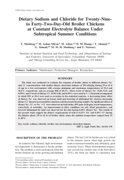 Dietary Sodium and Chloride for Twenty-Nine to