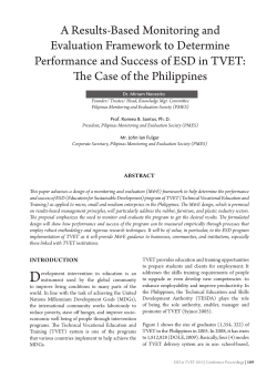 A Results-Based Monitoring and Evaluation Framework to