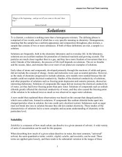 Solutions - ChemConnections