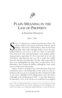 Plain Meaning in the Law of Property
