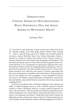 INTRODUCTION CHINESE AMERICAN HISTORIOGRAPHY: WHAT