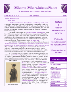 Spring 2015 - Worcester Women`s History Project