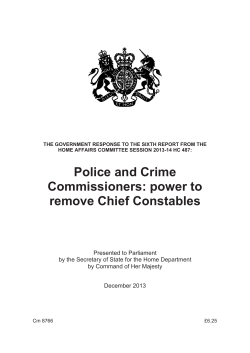 Police and Crime Commissioners: power to remove