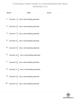 Converting a mixed number to a terminating decimal