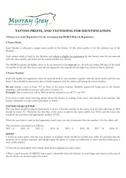 tattoo prefix, and tattooing for identification