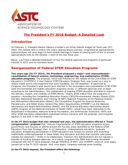 ASTC`s Overview of the FY 2016 Budget Request