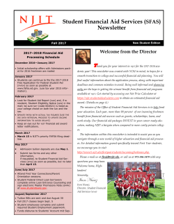 Financial Aid Newsletter - New Jersey Institute of Technology