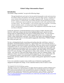 Global College Subcommittee Report Introduction