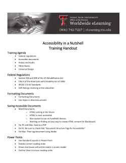 Accessibility in a Nutshell Training Handout