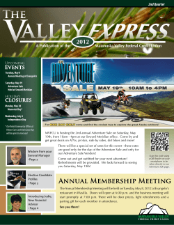 2nd Quarter Alaska - Matanuska Valley Federal Credit Union