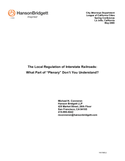 Local Regulations of Interstate Railroads