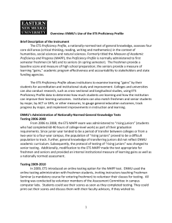 Overview: ENMU`s Use of the ETS Proficiency Profile Brief