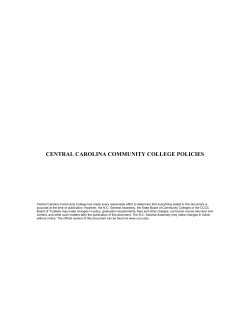 CENTRAL CAROLINA COMMUNITY COLLEGE POLICIES