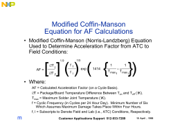 Modified Coffin-Manson (Norris-Landzberg) Equation