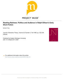 Reading Redness: Politics and Audience in Ralph Ellison`s Early