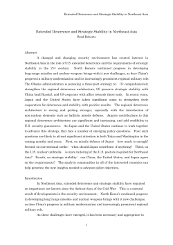 Extended Deterrence and Strategic Stability in Northeast Asia