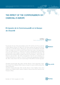 the impaCt of the CommoNwealth oN ChurChill`S europe