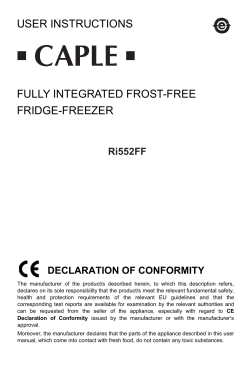 user instructions fully integrated frost-free fridge-freezer rff